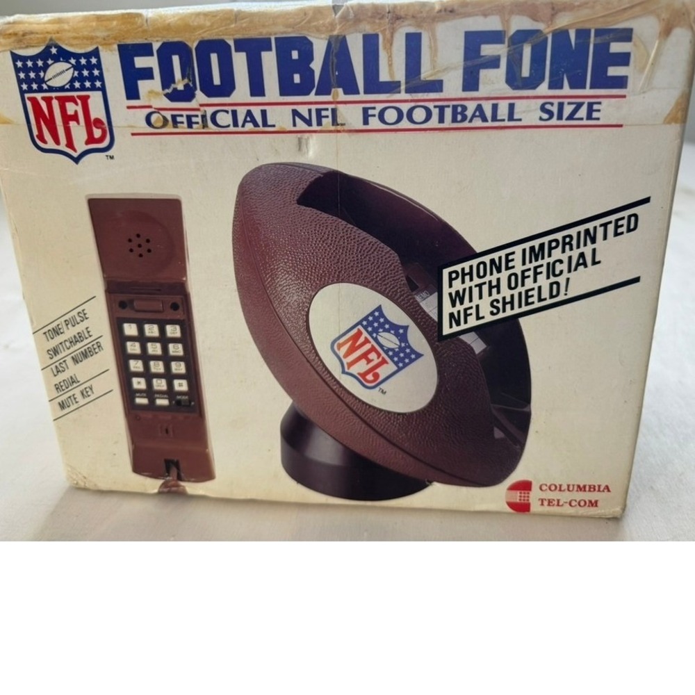 Vintage NFL Football Fone Columbia Tel-Com Official Size Corded Phone NFL-28